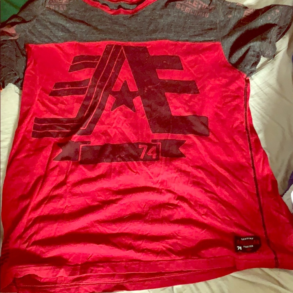 Red grey American fighter